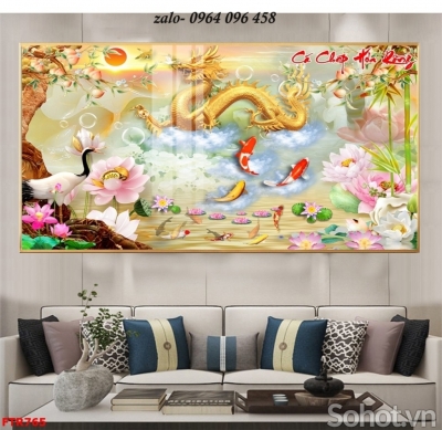 Tranh gạch 3d rồng phượng - XVC32