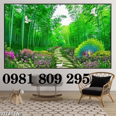Tranh gạch men ốp tường - tranh cây tre