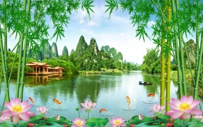 Gạch tranh 3d ốp tường ngoài trời - HBV55