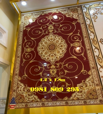 Gạch thảm đỏ lát phòng khách