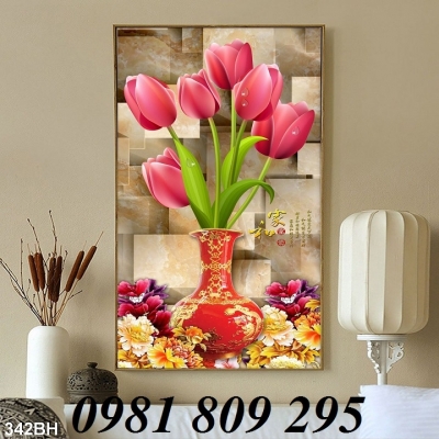 tranh gạch 3d phòng bếp 3 tấm