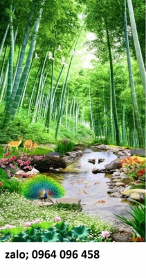 Tranh gạch 3d ốp tường cây tre trúc -