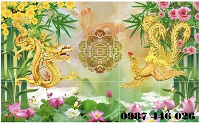 Gạch tranh rồng phụng HP9722