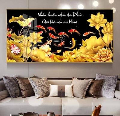 Tranh gạch- tranh cá chép