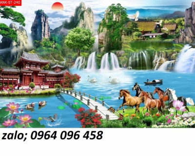 Gạch tranh 3d phong cảnh đồng quê - SJKCV5