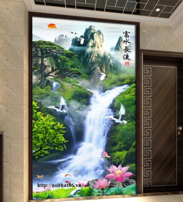 tranh gạch 3d ốp tường sơn thủy hữu tình - 209NB