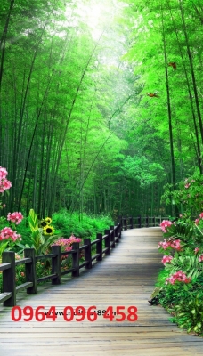 Tranh gạch 3d ốp tường cây tre trúc -