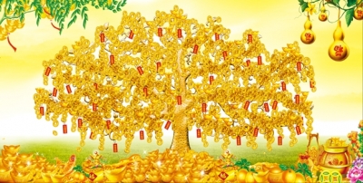 Gạch tranh 3d phong thủy phòng khách - XCVV77
