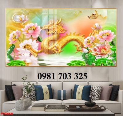 Tranh gạch rồng phượng cao cấp 3D