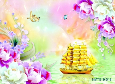 tranh gạch thuyền buồm 3d - SBN44