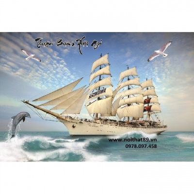 Tranh gạch - thuận buồm xuôi gió