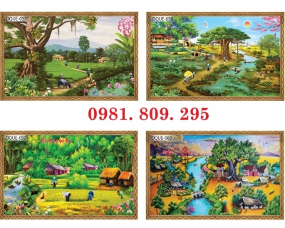 Gạch tranh làng quê 3d