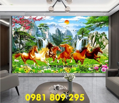 Gạch tranh ngựa mã đáo thành công HP8885