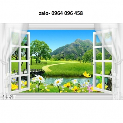Tranh gạch 3d ốp tường tranh cửa sổ - CVX54