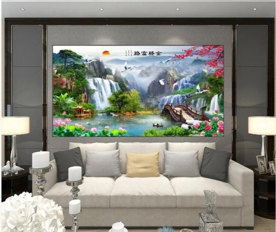 Tranh 3d - tranh gạch 3d phong cảnh - 566CP
