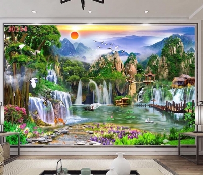 Tranh gạch 3d phong cảnh đồng quê - SVNB6