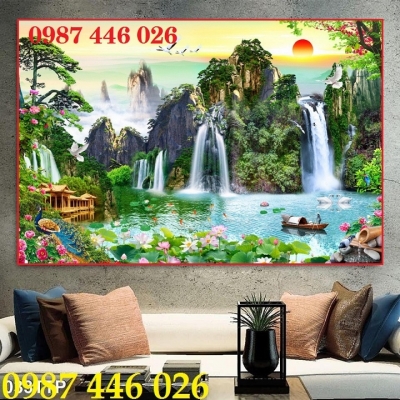 Tranh gạch men thác nước HP9283