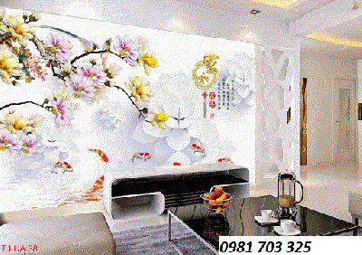 Tranh gạch 3D ốp tường trang trí phòng khách