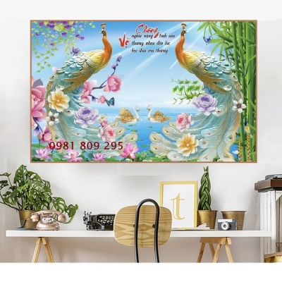 Gạch tranh , gạch cao cấp chim công Hp9393