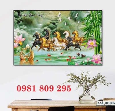 Tranh 3d ngựa ốp tường , tranh gạch
