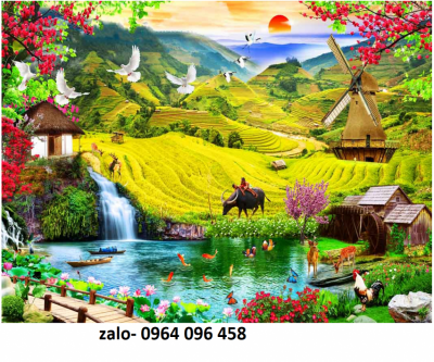 Tranh gạch 3d phong cảnh đồng quê - CNB05