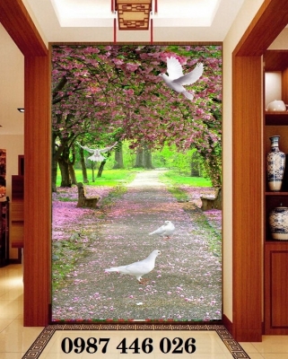 Tranh gạch men hoa đào HP0824