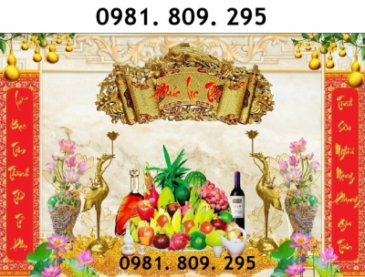 Gạch tranh , gạch ốp tường phòng thờ mâm ngũ quả