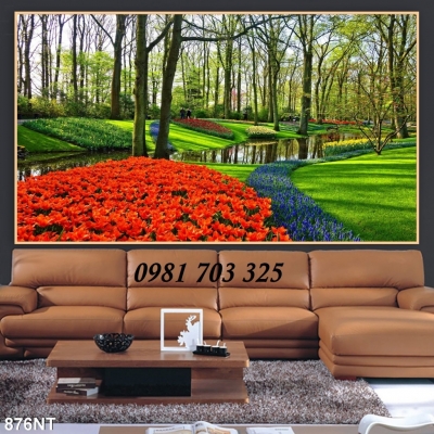 Tranh gạch vườn hoa 3D