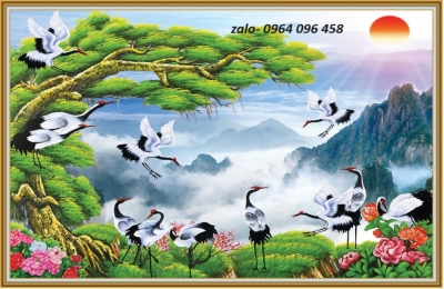 Tranh gạch 3d phong thủy tùng hạc - CM432