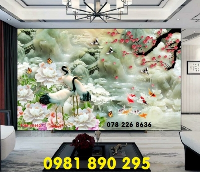 Gạch tranh tùng hạc sứ ngọc