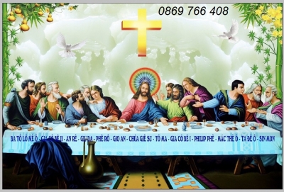 Tranh gạch Công Giáo-tranh 3D bàn tiệc Thánh