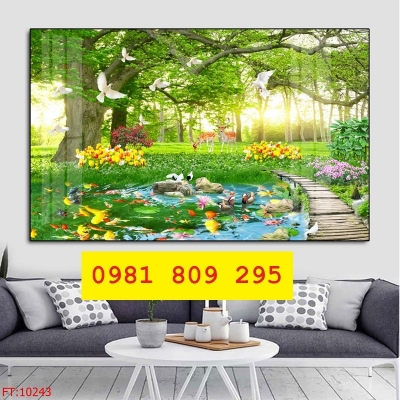 Gạch tranh phong cảnh thiên nhiên ốp tường đẹp