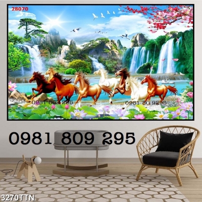 Tranh gạch ngựa ốp tường 3d phong thủy