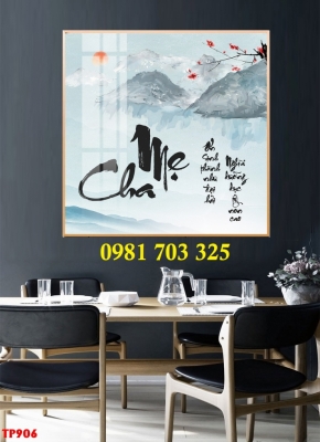 Gạch tranh đẹp thư pháp 3D