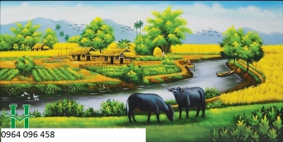 mẫu tranh 3d đồng quê - 78H