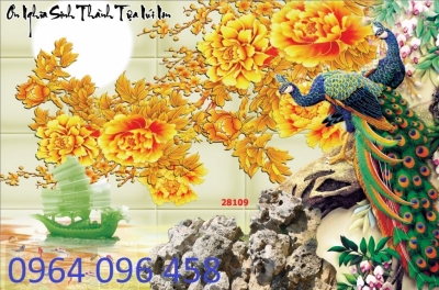Tranh gạch 3d trang trí phòng khách đẹp - MNBN84