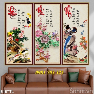 Tranh phúc lộc thọ, tranh gạch men