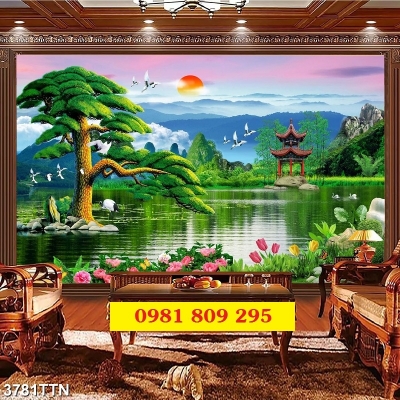Tranh phong cảnh , gạch men cao cấp HP757