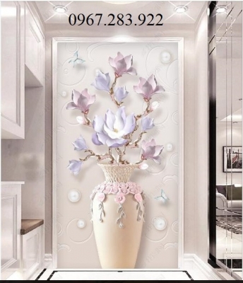 Tranh gạch- Tranh hoa 3D khổ dọc