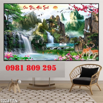 Gạch tường, tranh gạch men thác nước