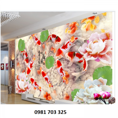 Gạch tranh cá chép ốp tường