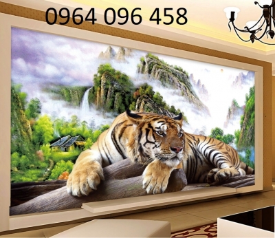 Tranh gạch 3d tranh hổ phong thủy - KHG85