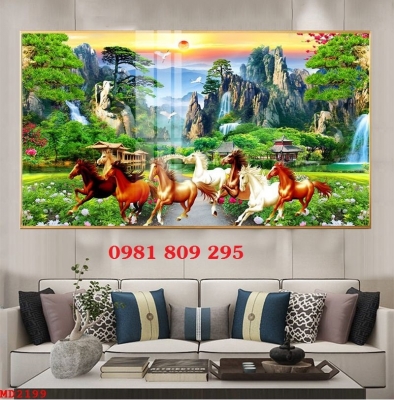 Tranh cao cấp , gạch tranh 3d ngựa