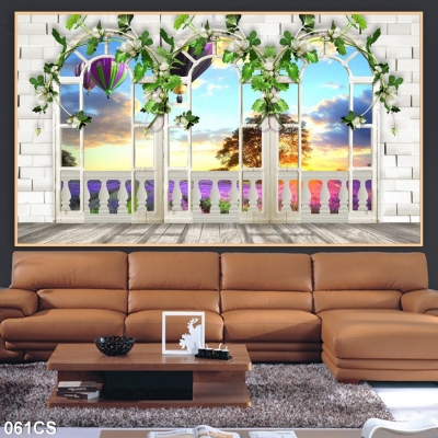 tranh phòng khách - tranh gạch 3D