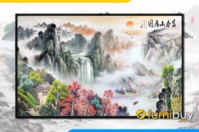 Tranh thủy mạc - tranh gạch 3d thủy mạc - SJK08