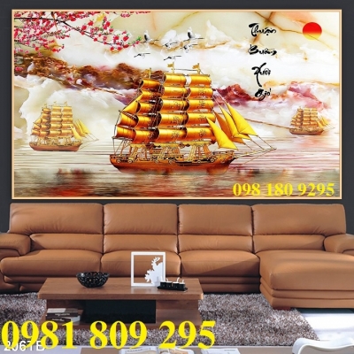 Tranh gạch men , gạch trang trí thuyền buồm