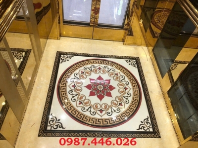 Gạch nền thảm hình vuông khắc vàng HP073