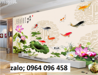 Tranh gạch ốp tường cá chép 3d - 5577CV