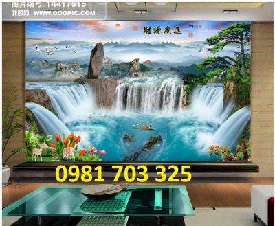 tranh 3D phong cảnh trang trí phòng khách