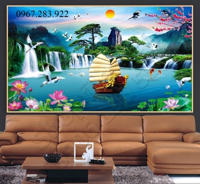 Gạch ốp tường 3D thuyền buồm